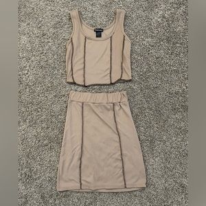Match Tan Skirt Set Size S